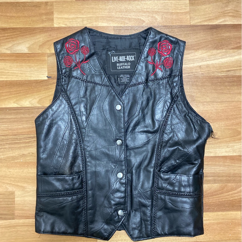 sz s leather vest